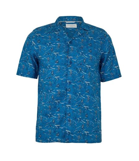 Chemise Manches Courtes Motif/style Cactus Hula Homme Bleu Mer Foncé Imprimé Intégral Craghoppers