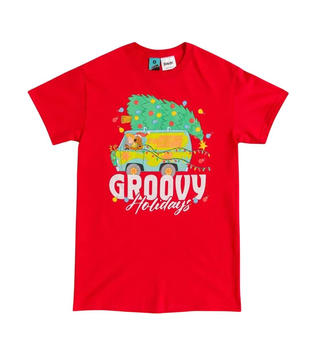 T-shirt Groovy Holidays Adulte Rouge Scooby Doo-1