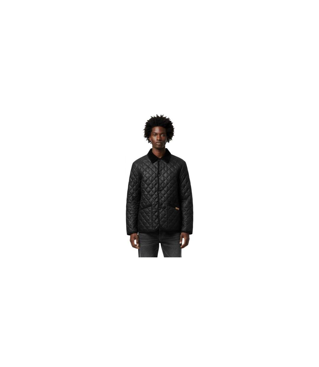 Mens Quilted Quilted Jacket Black Criminal Damage-1