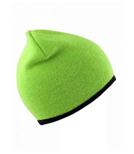 Bonnet contrasté 2 couleurs - réversible - Result RC046 - vert lime - noir