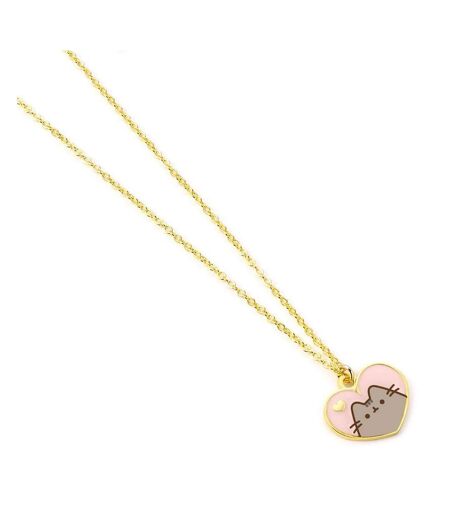 Pusheen Gold Painted Necklace (Gold/Pink) (One Size) - UTTA11807