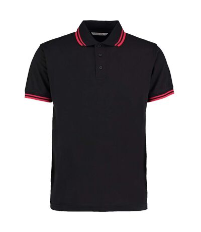 Polo Homme Noir Rouge Kustom Kit
