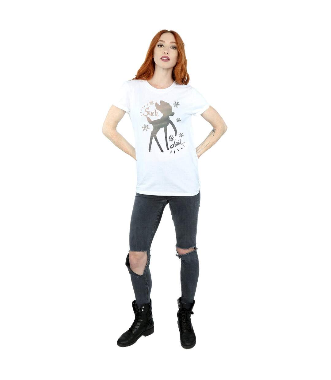Disney - T-shirt BAMBI WINTER DEER - Femme (Blanc) - UTBI16745-4