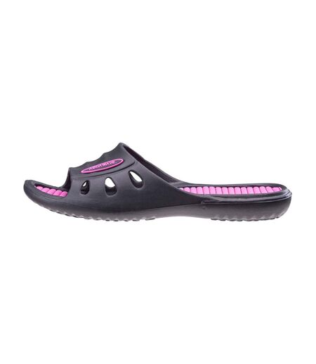 Claquettes Manusa Femme Noir Rouge Fuchsia Aquawave