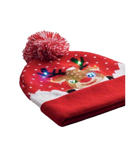 Bonnet Noël Motif Led Shimas Light Rouge MidOcean