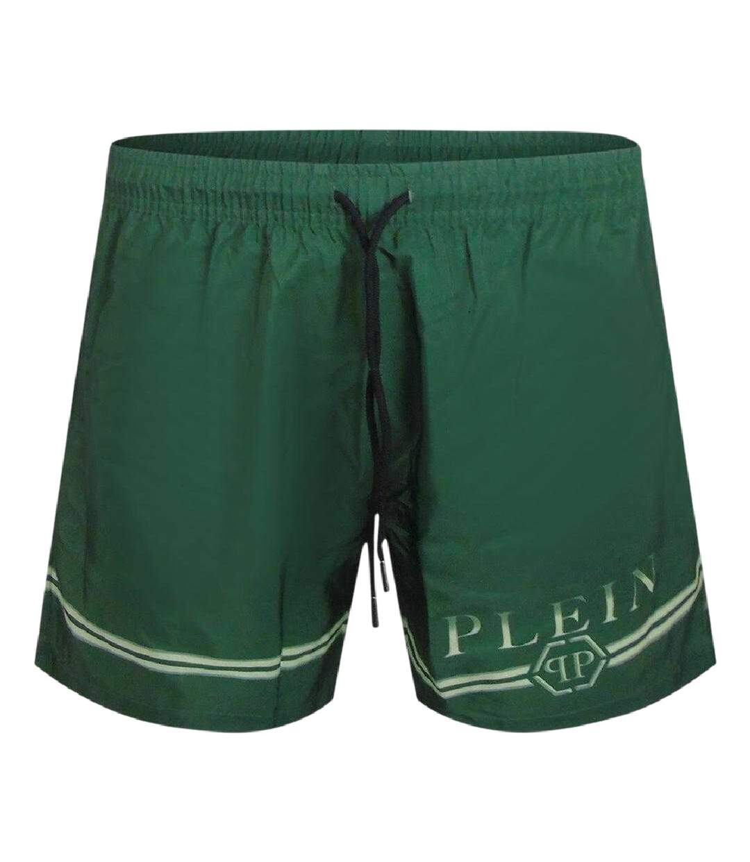 Short De Bain Motif/style À Rayures Homme Vert Philipp Plein-1