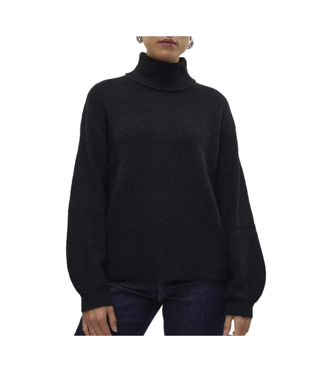 Pull noir femme vero moda mili-1
