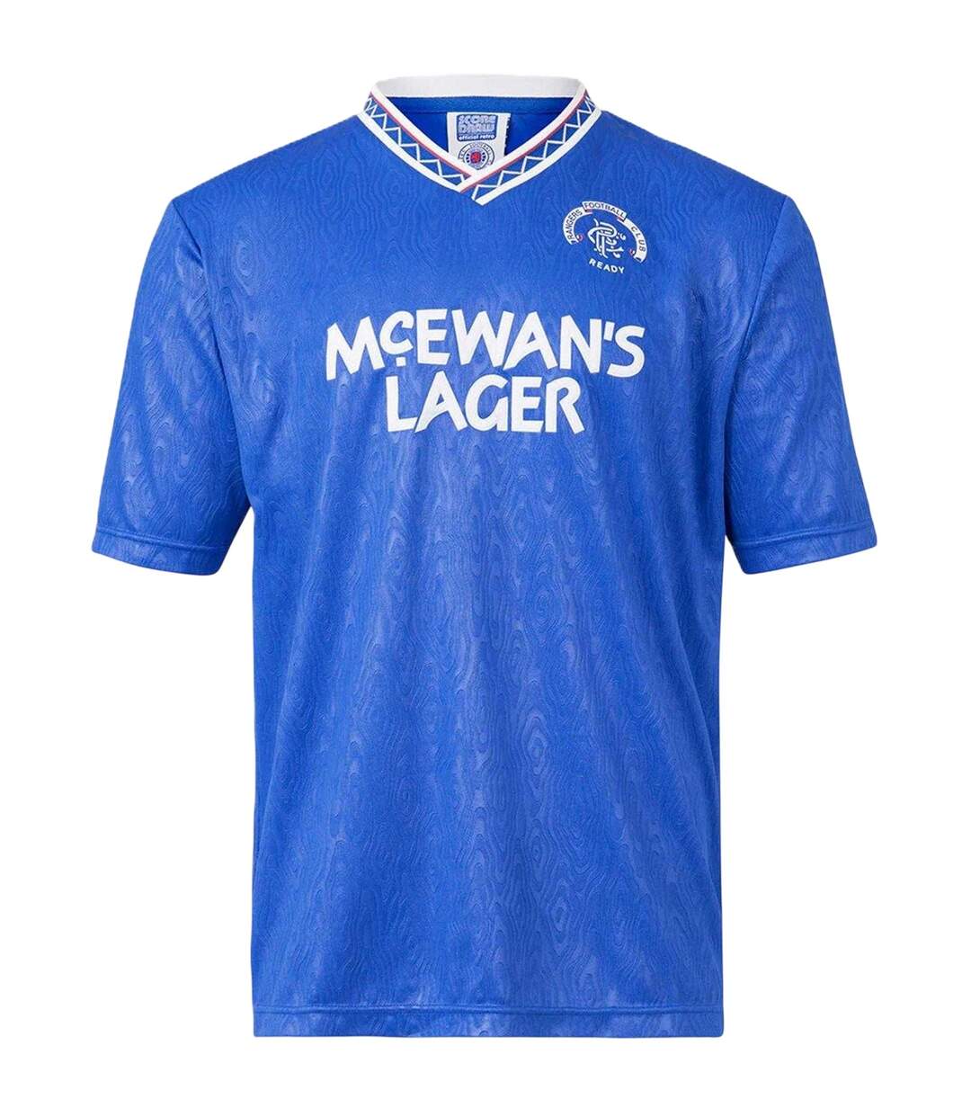 Réplique De Maillot De Foot Motif/style Rangers Fc Homme Bleu Score Draw-1