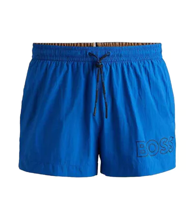 Short De Bain Motif/style Logo Mooneye Homme Bleu Boss