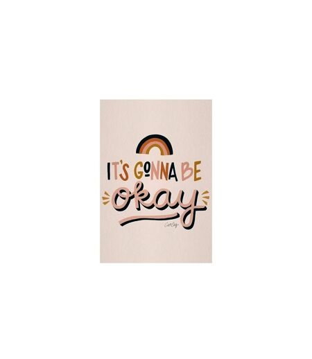 Cat Coquillette - Imprimé IT'S GONNA BE OKAY (Rose / Blanc) (40 cm x 30 cm) - UTPM5146