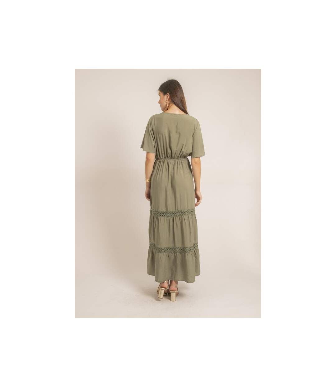 Robe longue avec broderies IREANE - Dona X Lisa-2