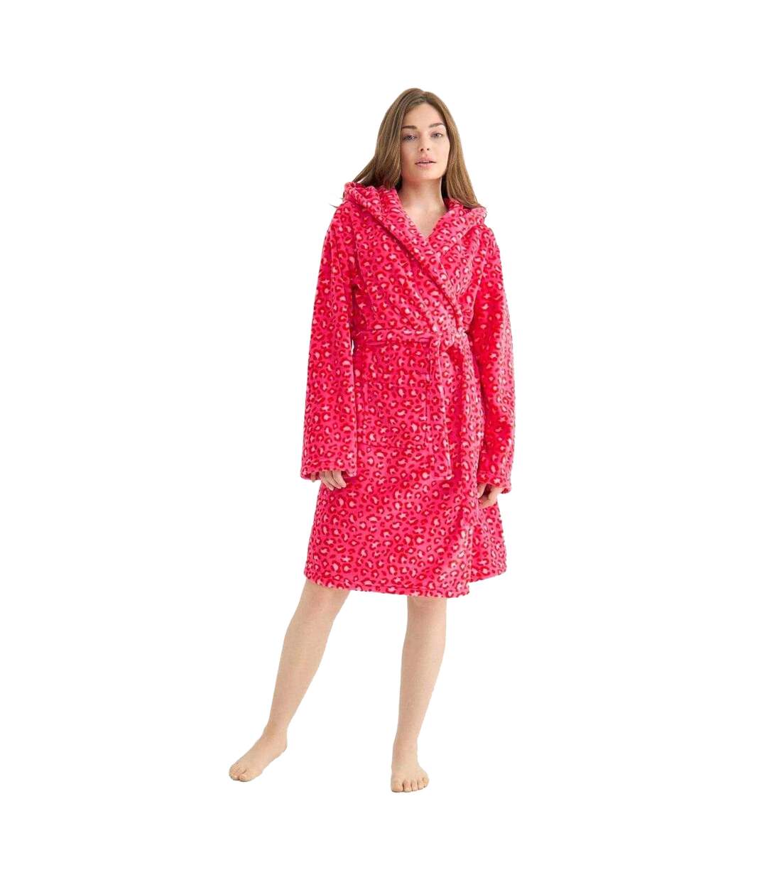 Peignoir Motif/style Imprimé Léopard Femme Rose Urban Threads-2