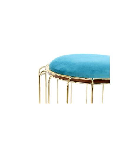 Paris Prix - Pouf & Table D'appoint comfortable 50cm Turquoise & Or