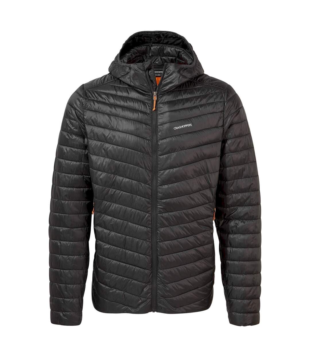 Craghoppers Mens Expolite Hooded Padded Jacket (Black/Magma Orange)