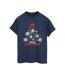 Disney Womens/Ladies Mickey Mouse And Friends Christmas Tree Cotton Boyfriend T-Shirt (Bleu marine) - UTBI39314-1
