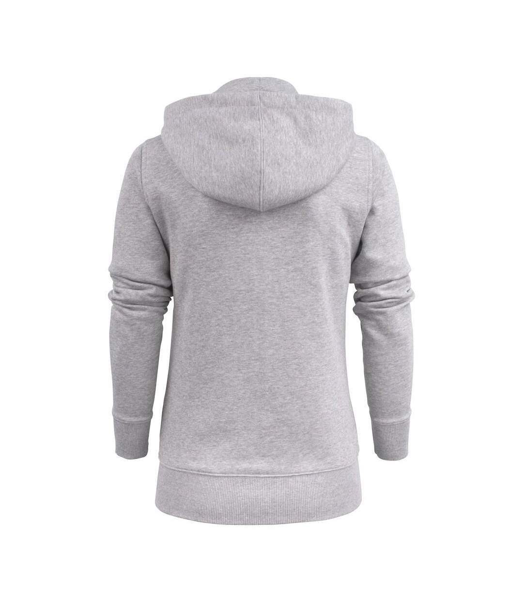 Womens/ladies Overhead Melange Full Zip Hoodie Grey Melange Printer-2