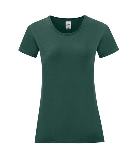 T-shirt Iconic Femme Vert Forêt Fruit Of The Loom