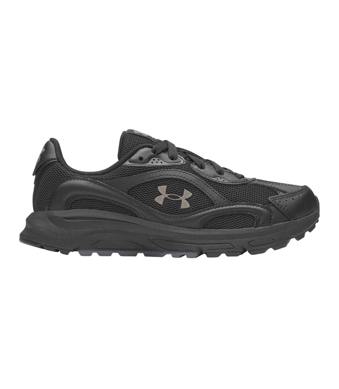 Womens/ladies Tech Trainers Triple Black Under Armour-1