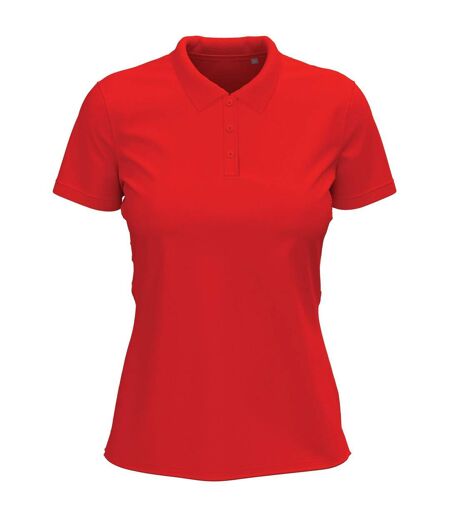 Womens/ladies Stretch Polo Shirt Scarlet Red Stedman