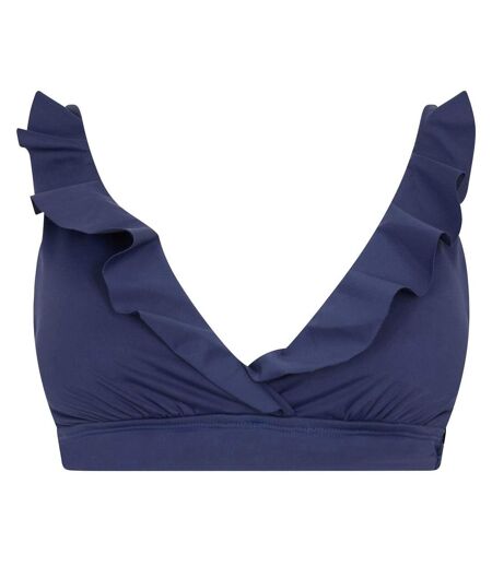 Womens/ladies Ruffled V Neck Bikini Top Navy Ralph Lauren
