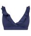 Womens/ladies Ruffled V Neck Bikini Top Navy Ralph Lauren-1