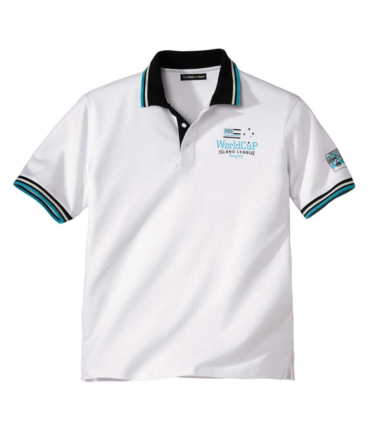 Pack of 2 Men's Short Sleeve Polo Shirts - Turquoise, White Atlas For Men