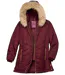 Burgundy Padded Jacket with Faux-Fur Hood-4