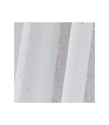 Rideau Voilage à Oeillets Elea 140x240cm Blanc & Argent