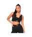 Haut Court Sans Manches Sport Femme Noir Missy Empire-2