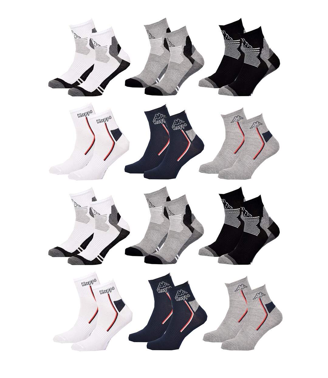 Chaussettes homme KAPPA Socquettes Pack de 12 paires QUARTER KAPPA SPORT