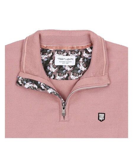 Pull 1/4 Zip Rose Homme Teddy Smith Marty 2 - L