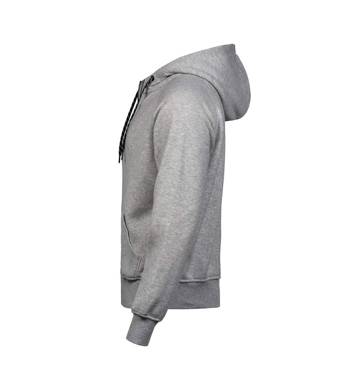 Mens Fashion Zip Hooded Sweatshirt Heather Grey Tee Jays-4
