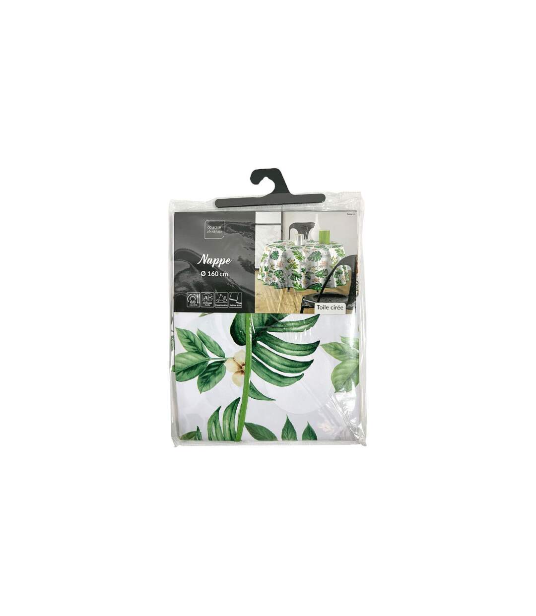 Nappe Toile Cirée Ronde Baleares 160cm Vert-2