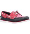 Hush Puppies Womens/Ladies Hattie Leather Boat Shoe (Pink/Navy) - UTFS7059