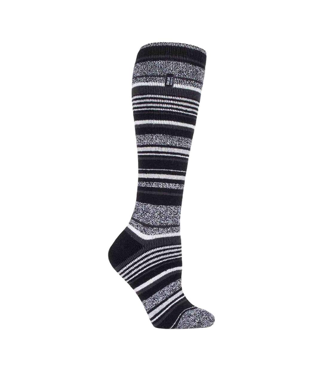 Ladies Thin Extra Long Patterned Lightweight Thermal Socks-1