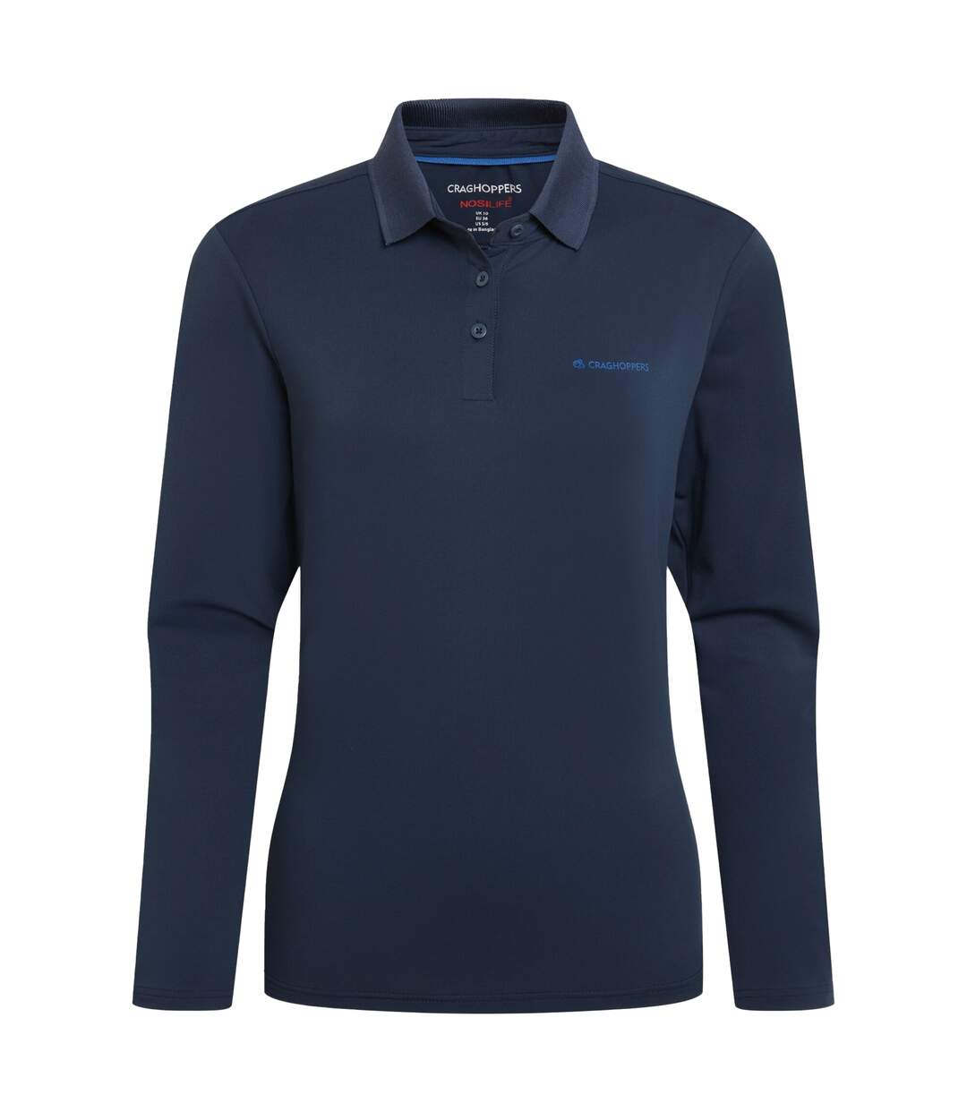 Womens/ladies Thornbury Nosilife Long-sleeved Golf Polo Shirt Blue Navy Craghoppers-2