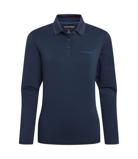 Womens/ladies Thornbury Nosilife Long-sleeved Golf Polo Shirt Blue Navy Craghoppers