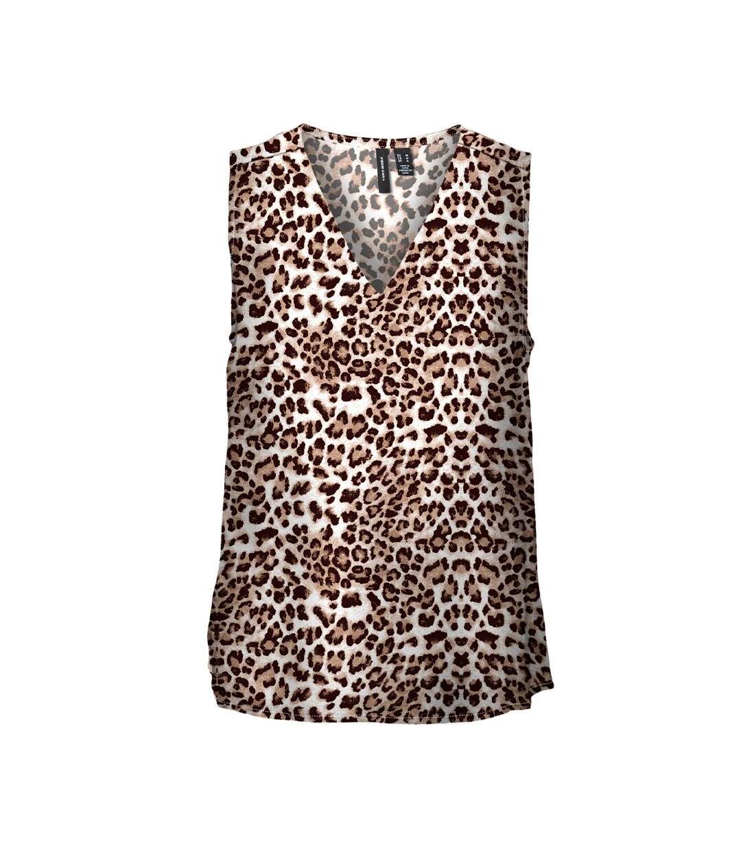 Blouse Marron/Noir à Motifs Femme Vero Moda Easy Joy - L-1