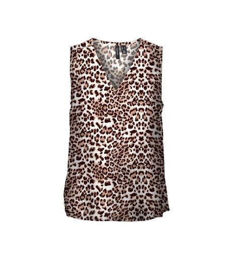 Blouse Marron/Noir à Motifs Femme Vero Moda Easy Joy - L