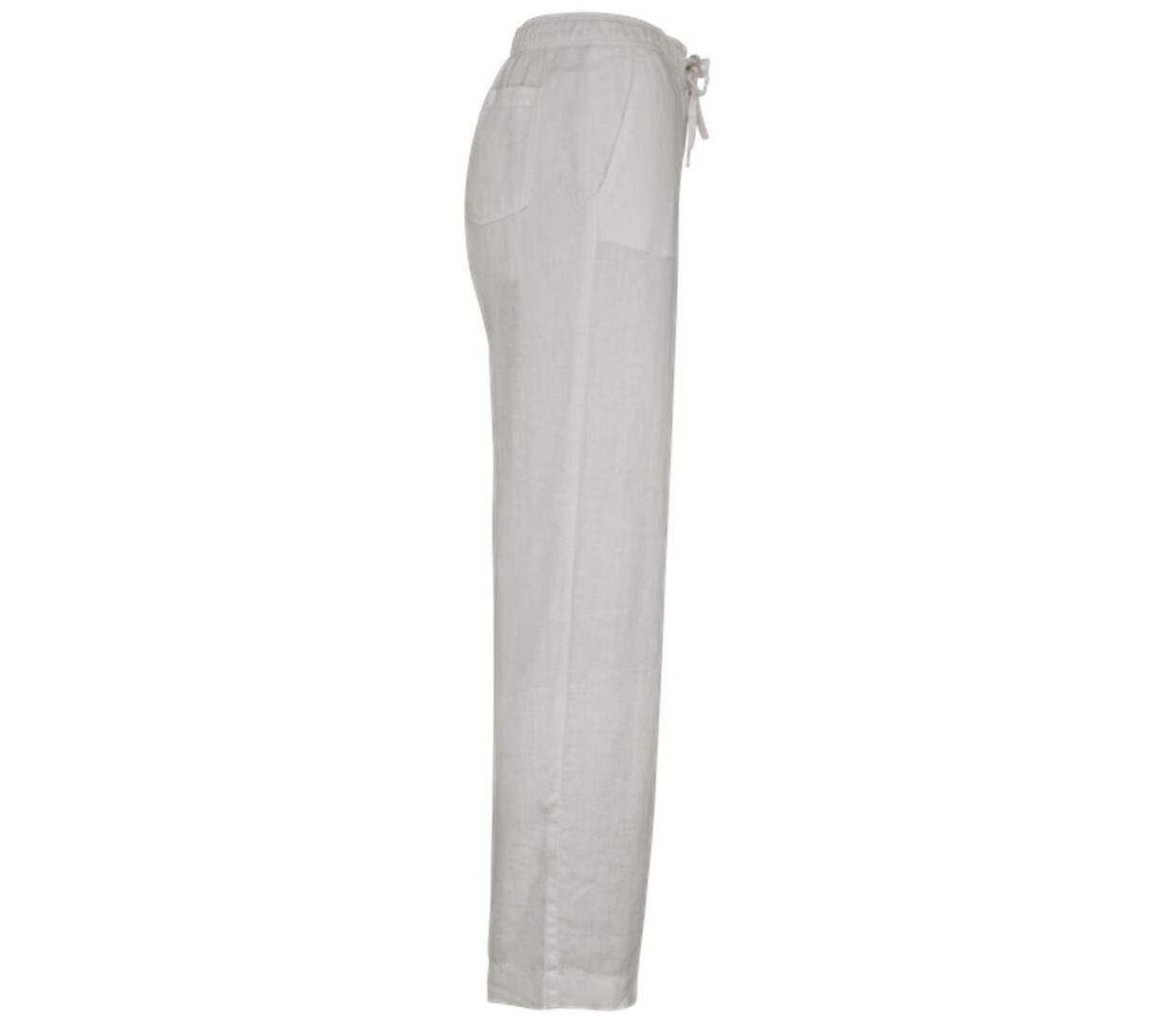 Pantalon en lin - Femme - PATS733 - blanc-2