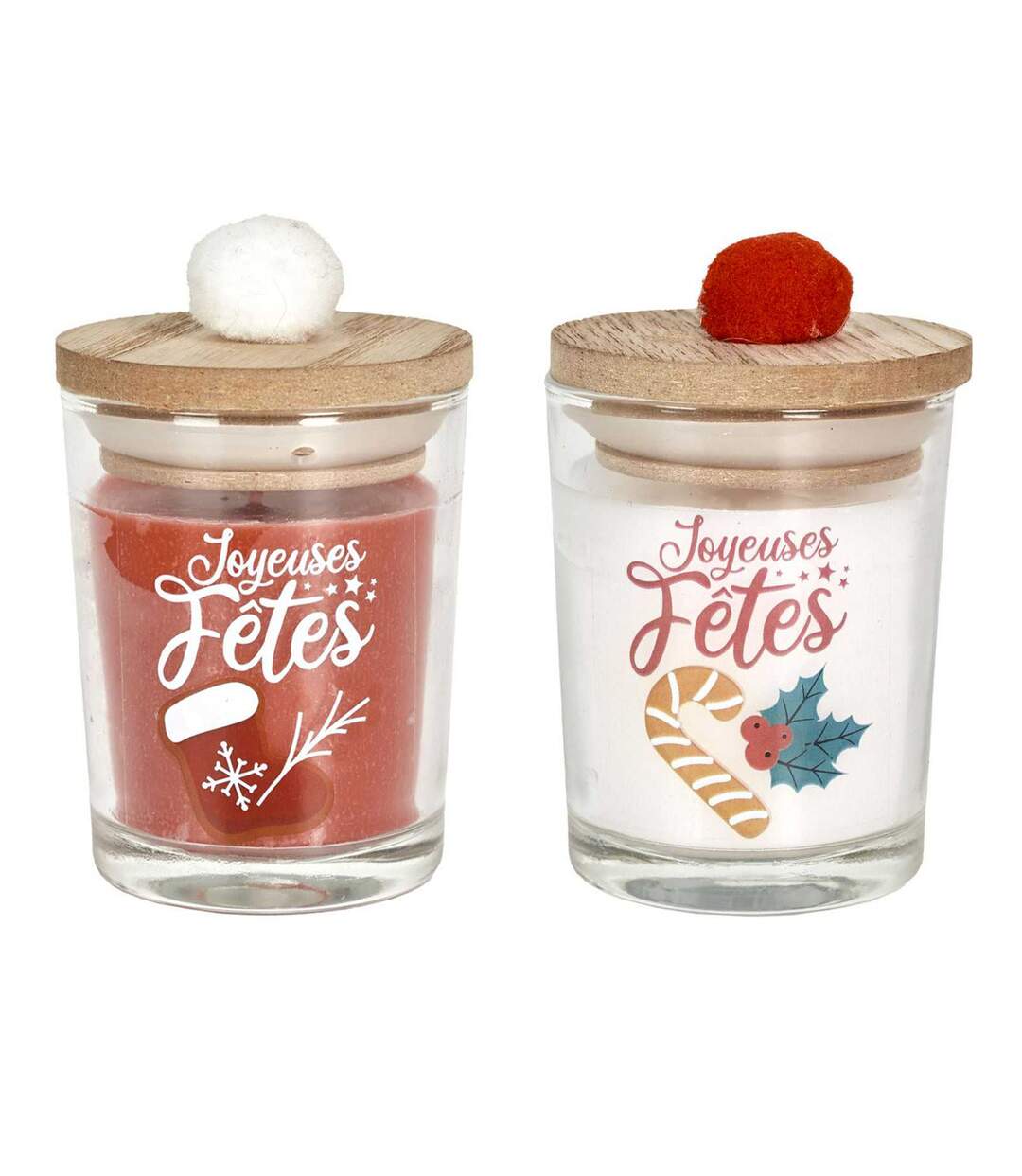 Lot de 2 Bougies Parfumées Joyeuses Fêtes 45g Sapin-1