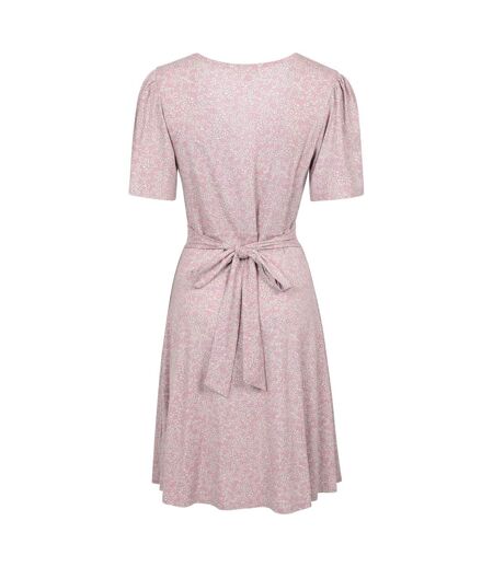 Womens/ladies Floral Midi Dress Light Pink Mountain Warehouse