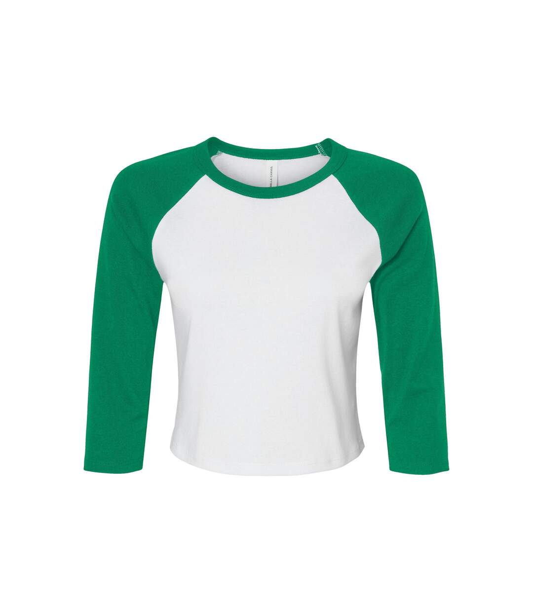 T-shirt Manches ¾ Femme Blanc Vert Kelly Bella + Canvas-1