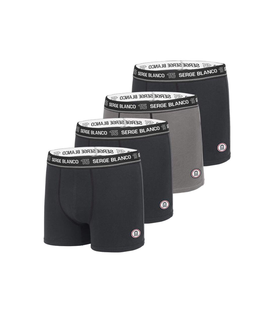 Lot de 4 Boxers coton homme unis Serge Blanco-1