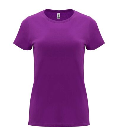 Womens/ladies capri short-sleeved t-shirt purple Roly