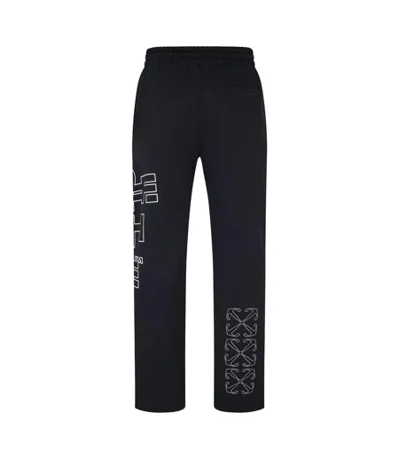 Unisex Adult Arrow Regular Sweatpants Black White Off White