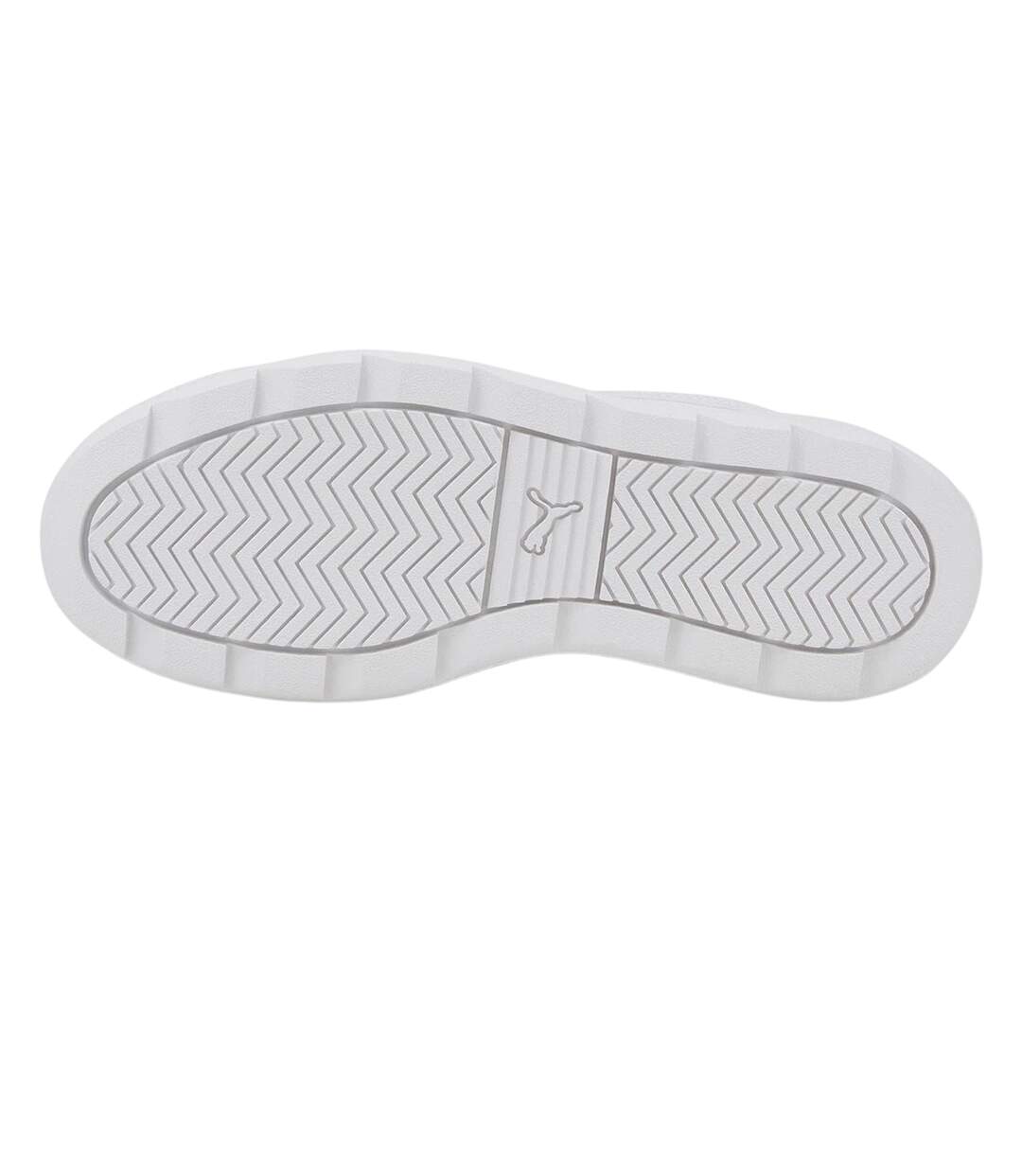 Womens/ladies Karmen Leather Trainers White Puma-4