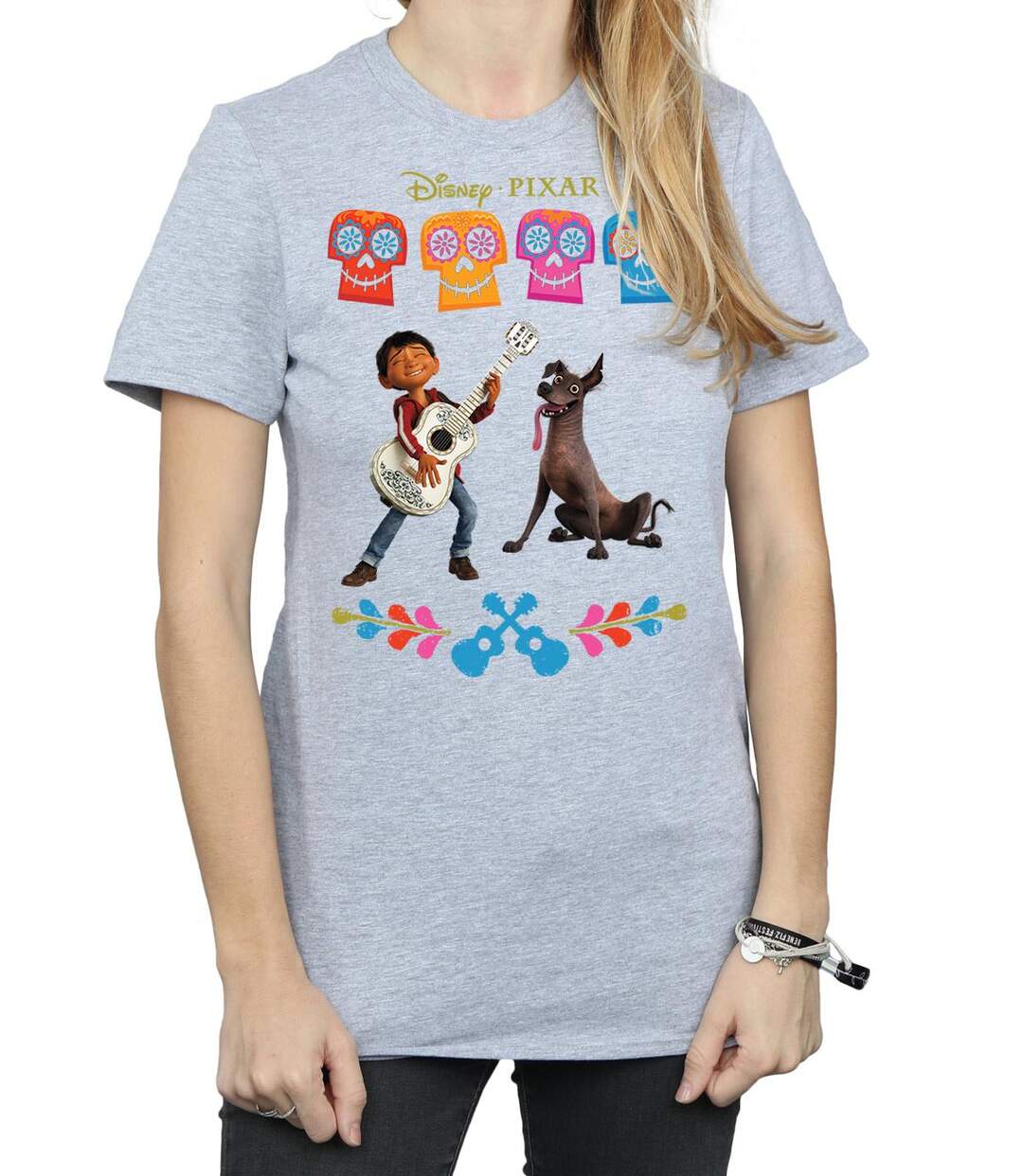 Disney - T-shirt COCO MIGUEL LOGO - Femme (Gris chiné) - UTBI16387-3