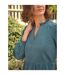 Womens/ladies Frilled Corded Midi Dress Denim Blue WoolOvers-3