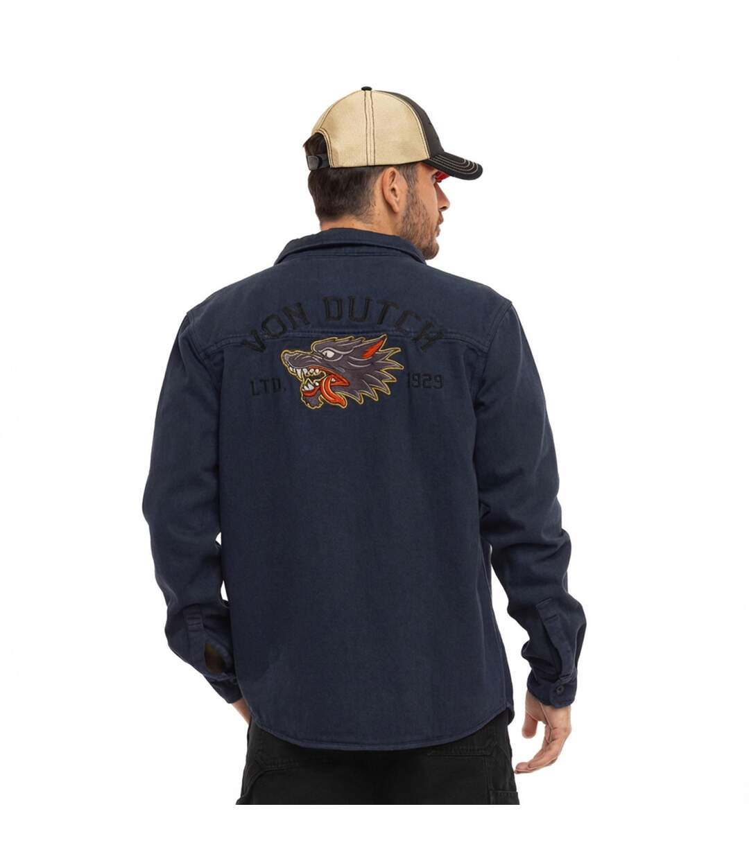 Sur-chemise homme en twill avec broderie Wall Vondutch-4